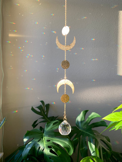 Suncatcher, Rainbow Maker, Dopamine Decor, Crystal Prism Sun Catcher, Light Catcher, Feng Shui Decor, Hanging Crystal Suncatcher, Moon phase