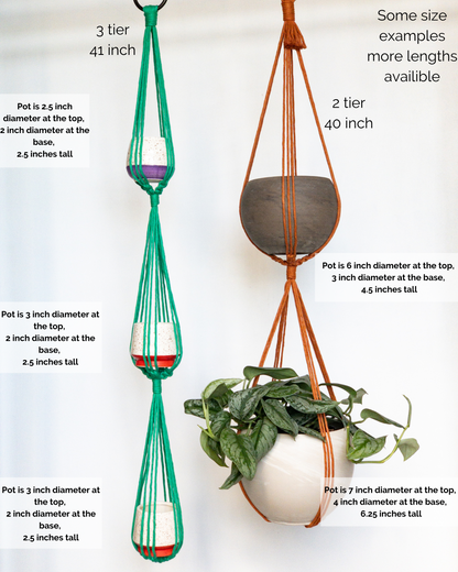 multi plant hanger Double and Triple Plant Hanger – Charmed By Knots