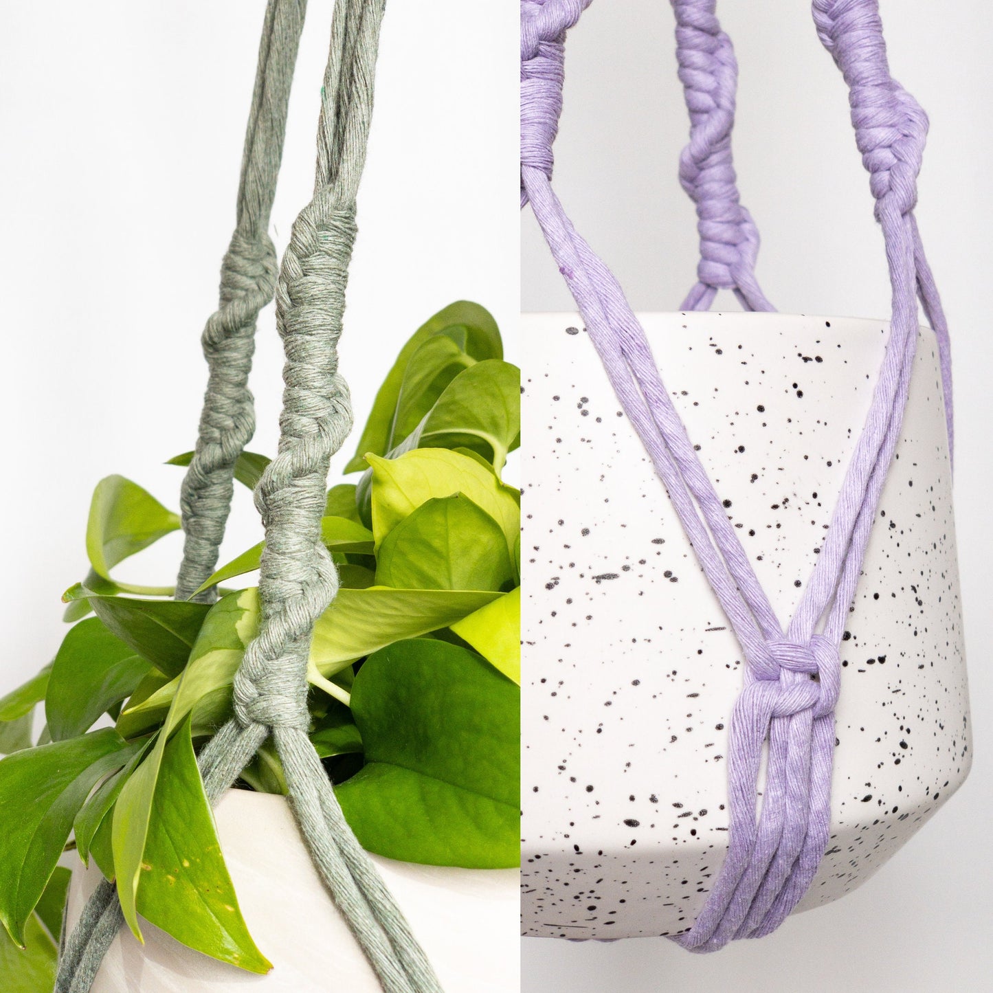 No Tassel Macrame Plant Hanger, No Tail Hanging Planter, Hanging Plant Holder, Indoor Plant Hanger, Pet friendly plant hanger, Hanging Pot