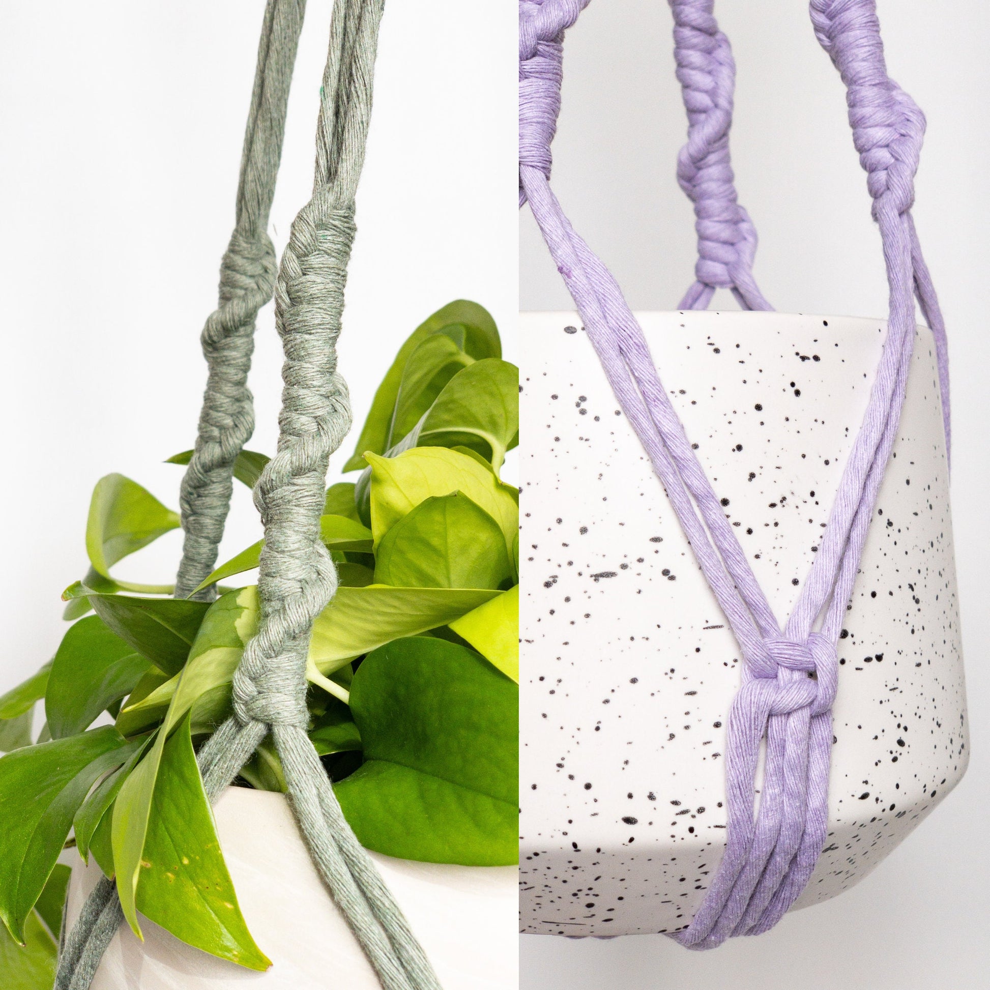 No Tassel Macrame Plant Hanger, No Tail Hanging Planter, Hanging Plant Holder, Indoor Plant Hanger, Pet friendly plant hanger, Hanging Pot