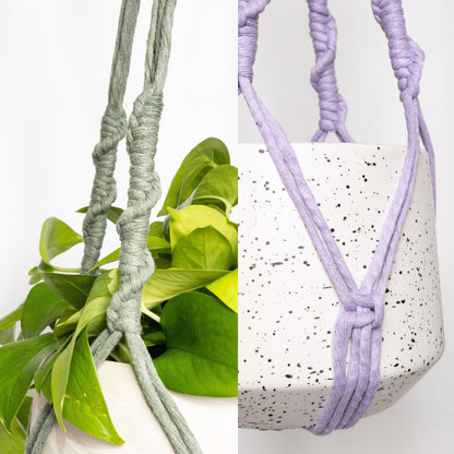 No Tassel Macrame Plant Hanger, No Tail Hanging Planter, Hanging Plant Holder, Indoor Plant Hanger, Pet friendly plant hanger, Hanging Pot