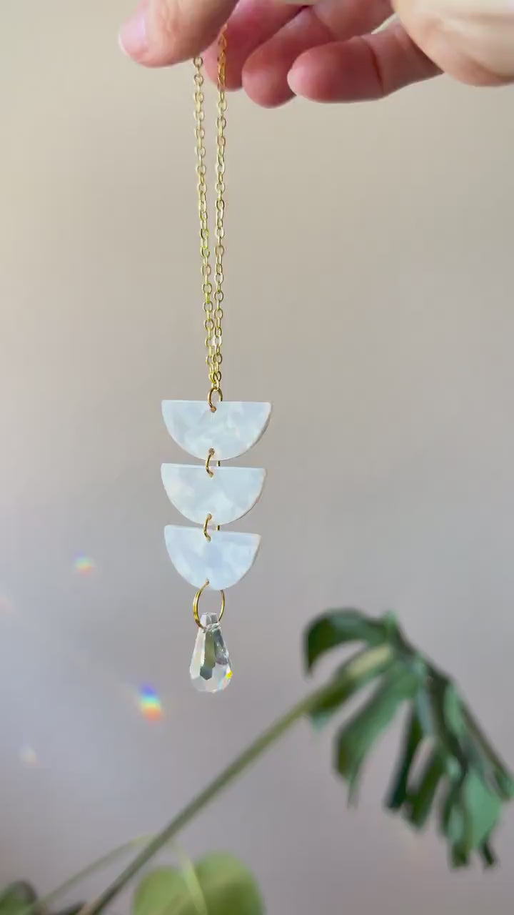 Rearview Mirror Suncatcher #1, Crystal Sun Catcher, Crystal Ornament, Crystal Prism Car Charm, Rearview Mirror Decoration, Car Mirror Charm