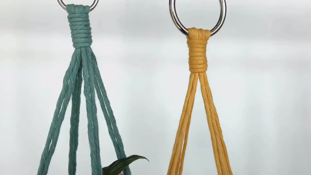 Simple No Tassel Macrame Plant Hanger, No Tail Plant Hanger, Plant Hanger Without Tail, No Tassle Hanging Planter, Minimalist Plant Hanger