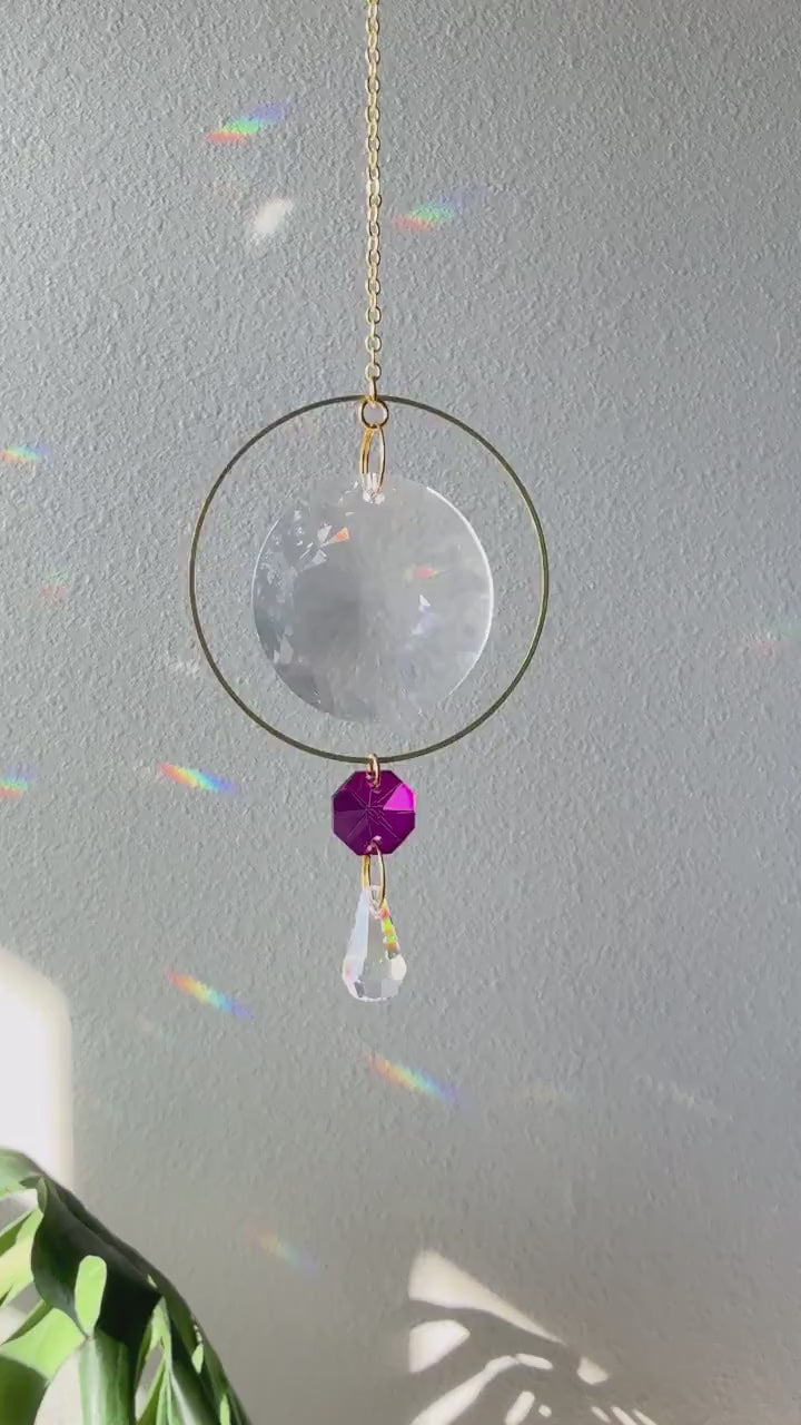 Suncatcher #6 - Rainbow Maker, Crystal Prism Sun Catcher, Light Catcher, Hanging Crystal Suncatcher, Sympathy Gift