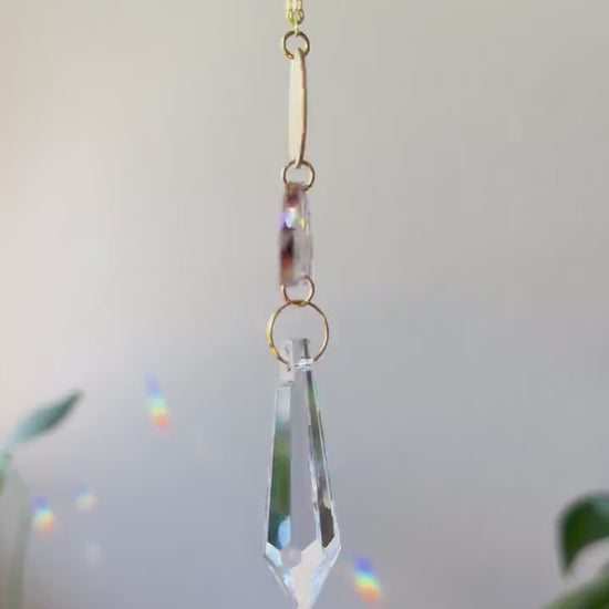 Rearview Mirror Suncatcher #2, Crystal Sun Catcher, Crystal Ornament, Crystal Prism Car Charm, Rearview Mirror Decoration, Car Mirror Charm