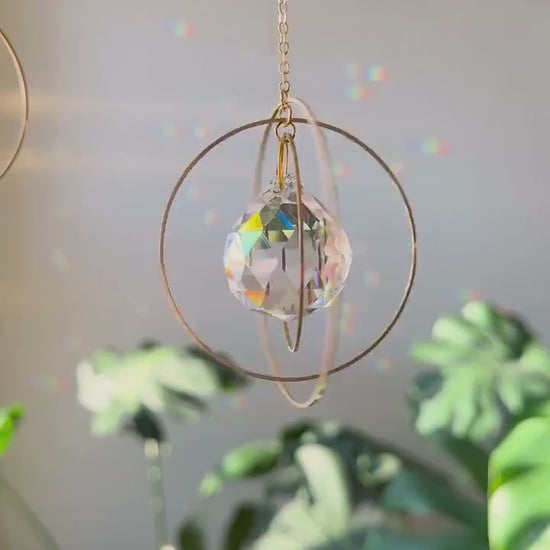 Suncatcher #5, Rainbow Maker, Dopamine Decor, Crystal Prism Sun Catcher, Light Catcher, Hanging Crystal Suncatcher, Sympathy Gift