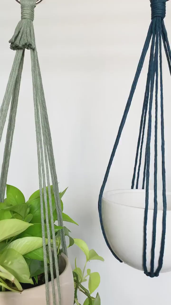 No Tassel Macrame Plant Hanger, No Tail Hanging Planter,  Hanging Plant Holder, Indoor Plant Hanger, Pet friendly plant hanger, Hanging Pot