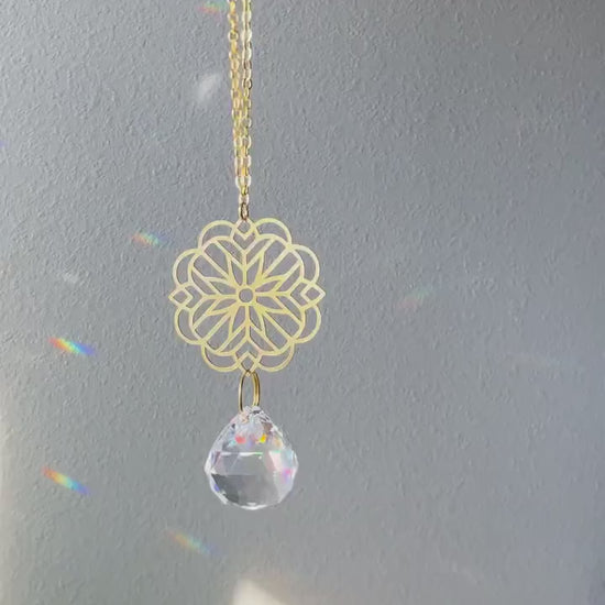 Rearview Mirror Suncatcher #3, Crystal Sun Catcher, Crystal Prism Car Charm, Rearview Mirror Decor, Car Mirror Charm, Suncatcher Car Charm
