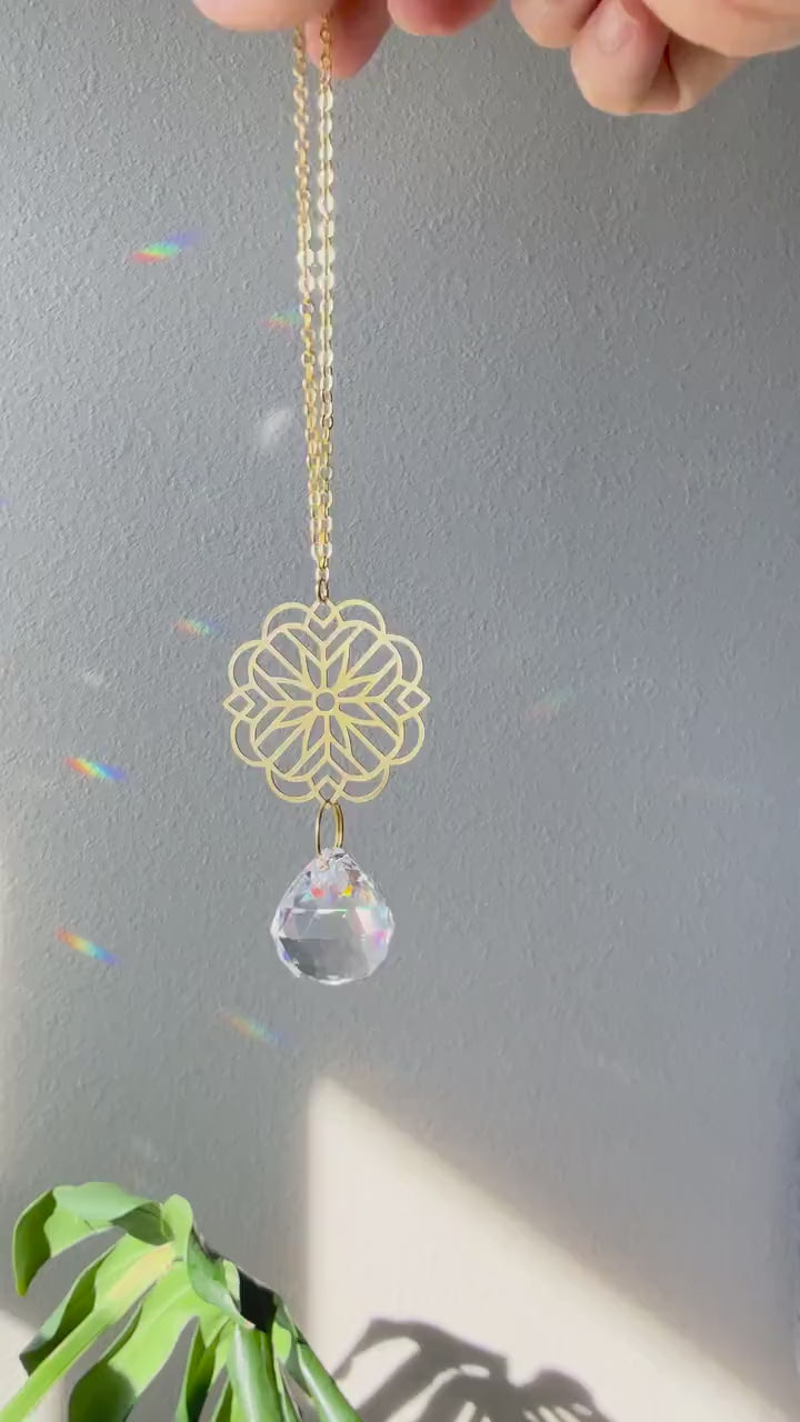 Rearview Mirror Suncatcher #3, Crystal Sun Catcher, Crystal Prism Car Charm, Rearview Mirror Decor, Car Mirror Charm, Suncatcher Car Charm