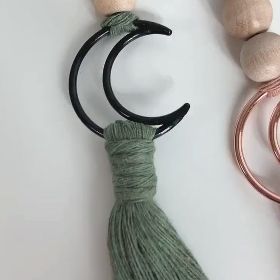 Moon Tassel Car Charm Diffuser, Moon Rearview Mirror Charm, Boho Car Accessories, Goth Car Accessories, Interior Car Decor, Moon Ornament