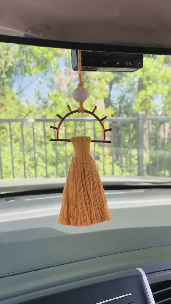 Sun Car Charm Diffuser, Sun Rearview Mirror Charm, Sun Ornament, Car Diffuser, Boho Car Accessories, Sun Car Accessories, Boho Car Accessory