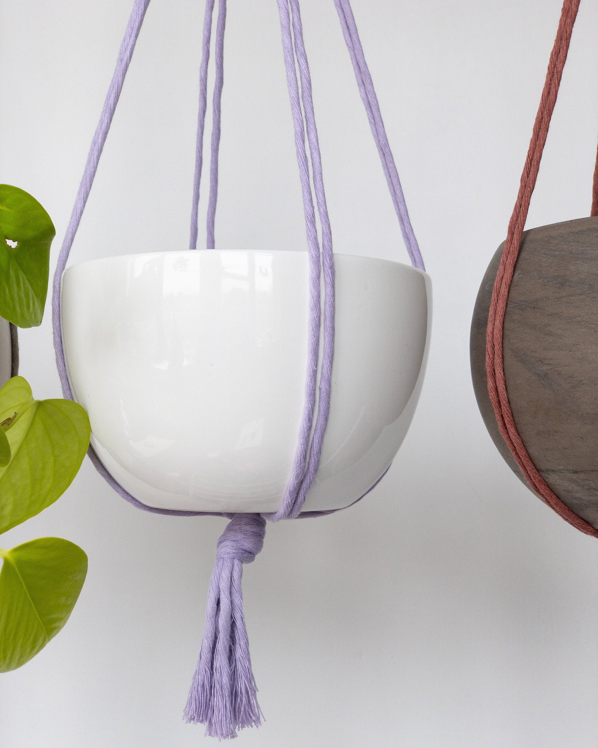 purple macrame plant hanger Simple Macrame Plant Hanger – Charmed By Knots