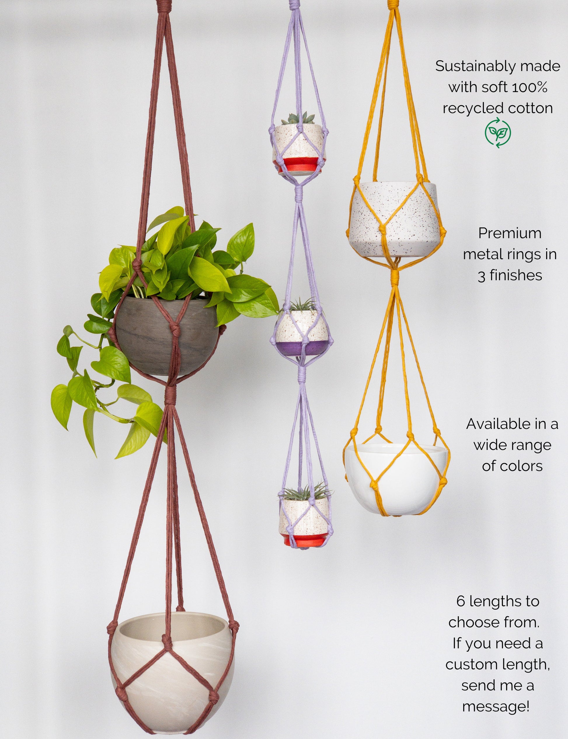 double plant hanger macrame Two and Three Tier Plant Hanger – Charmed By Knots