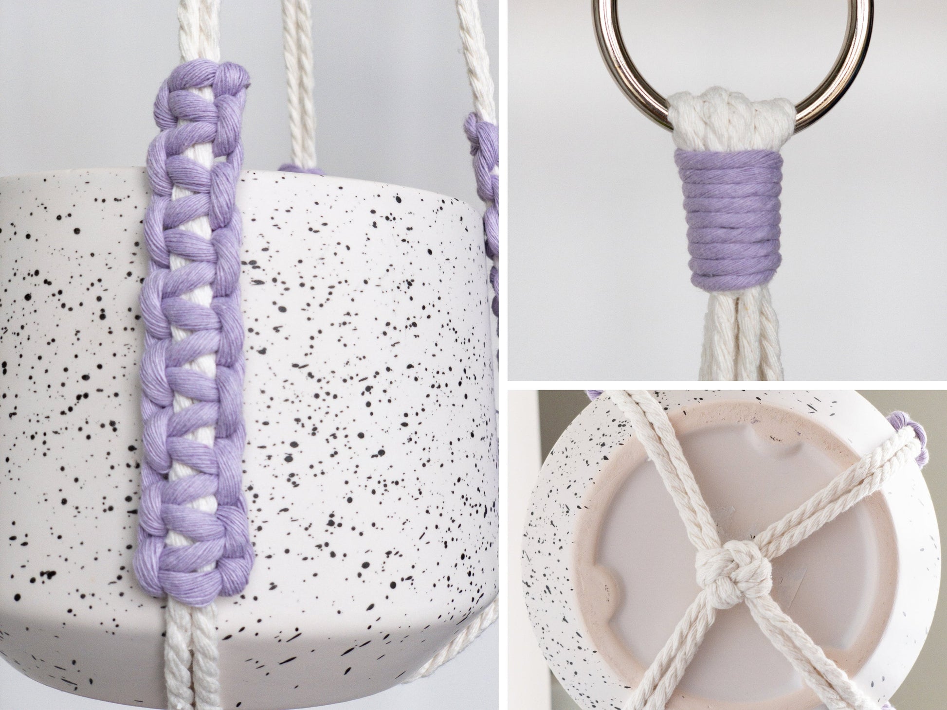 no tassel plant hanger Modern No Tassel Macrame Plant Hanger – Charmed By Knots